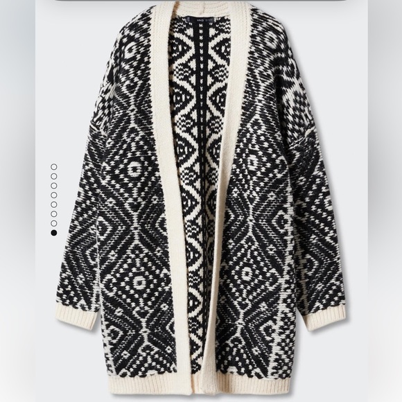 Women Mango Printed Cardigan Reverse Stitch Size Xs-S - Picture 7 of 9